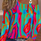 Dámské barevné abstraktní geometrické šek tisk kovové spony jeden rameno košile