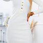 Women's casual round neck cover hip long sleeve solid color elegant mini dress