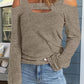 Women's fashion casual solid color strapless loose long-sleeved t-shirt