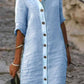 Dámské ležérní jednobarevné volné šaty s jednoduchým bavlněným plátnem