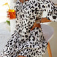 Dámské volné šaty s leopardím vzorem ohlávka s nafouknutým rukávem
