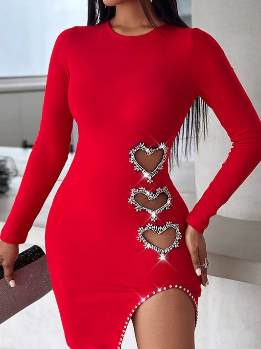 Ženy vintage srdce kamínka stuha mini šaty